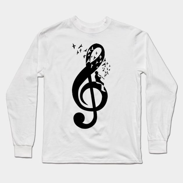 Treble Clef - Clarinet Long Sleeve T-Shirt by barmalisiRTB